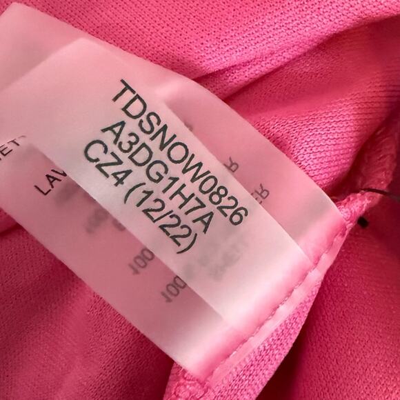 TOMMY HILFIGER Pattern Cap Sleeve Mini Dress Carmine Rose Women’s Sz 14 - Picture 8 of 8